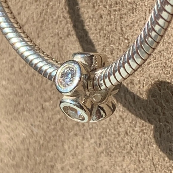 PANDORA Circle Lights Spacer Charm 790226CZ 925 ALE Clear CZ Retired Silver Bead - Picture 7 of 11